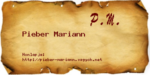 Pieber Mariann névjegykártya